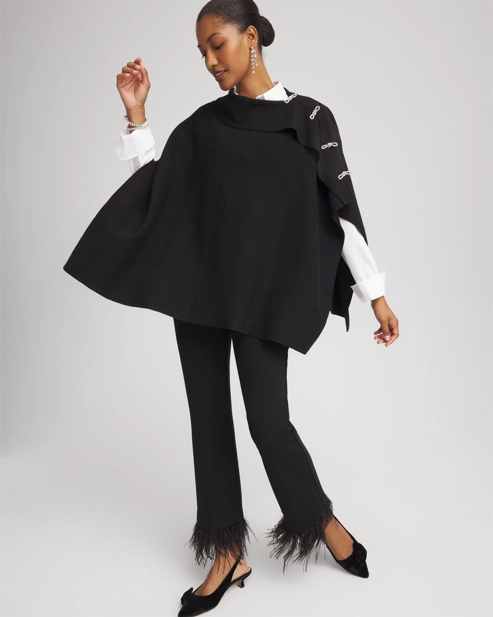 Embellished Bow Poncho | Chico's
